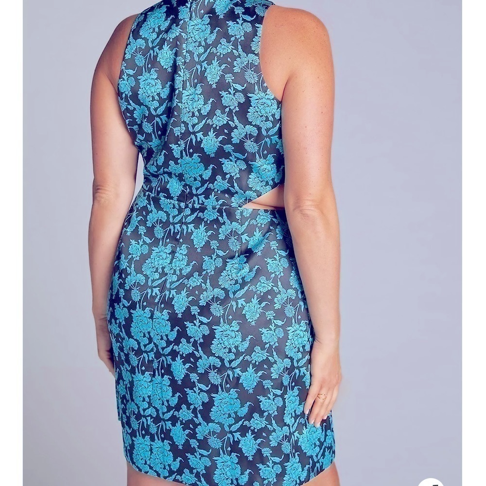 NWT Hutch Floral Midi Dress Women Size 14 Cut Out Sleeveless Blue